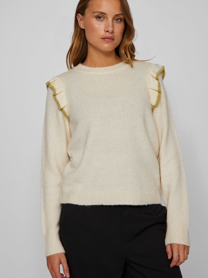 Vila 14100771 nanzy trui dames - beige
