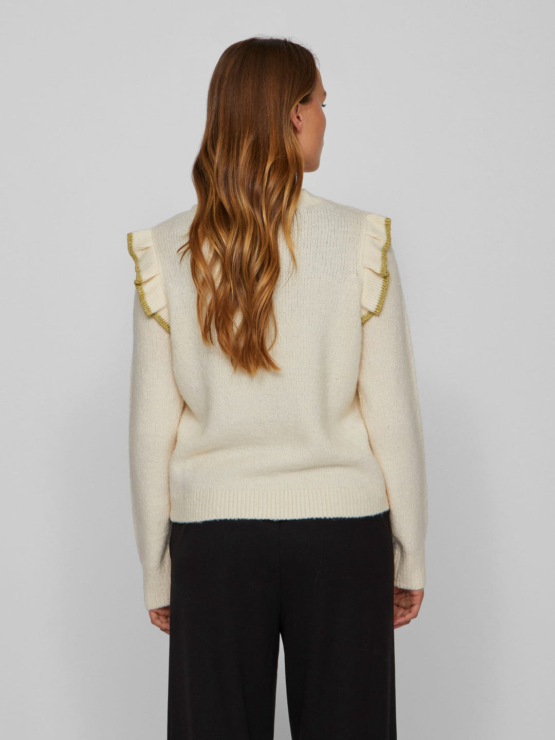 Vila 14100771 nanzy trui dames - beige