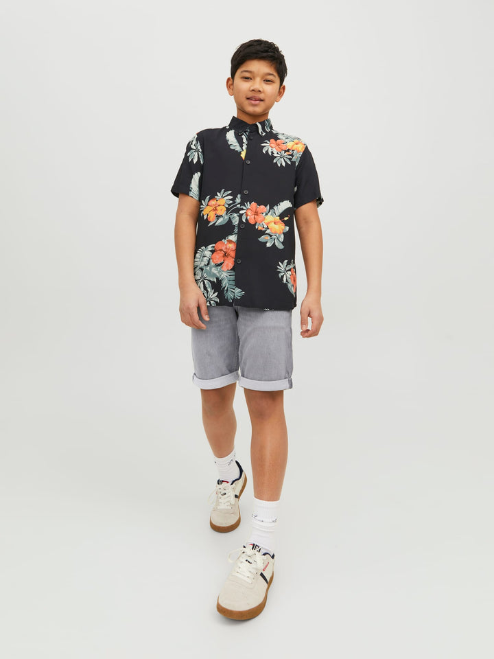 Jack & Jones Kids JJIRICK JJICON shorts grijs denim – jongens - Grey Denim