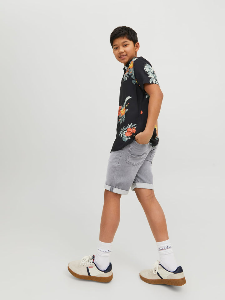 Jack & Jones Kids JJIRICK JJICON shorts grijs denim – jongens - Grey Denim