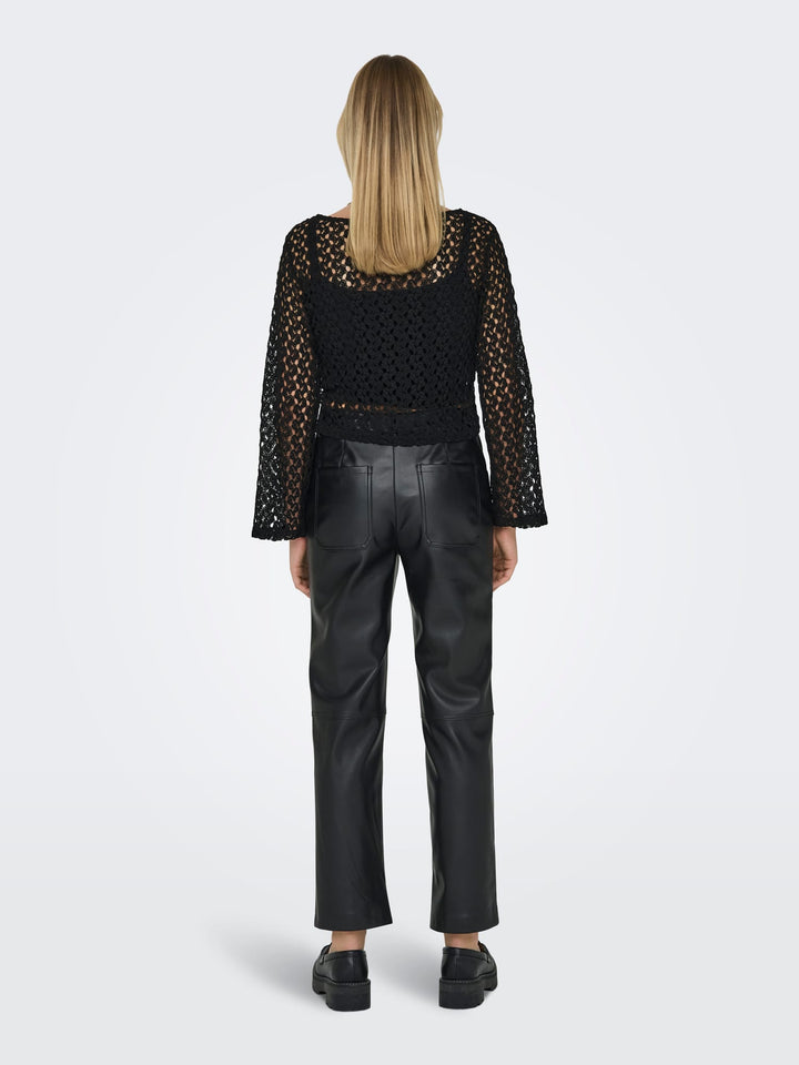 Only 15323314 Lion top l/m dames zwart