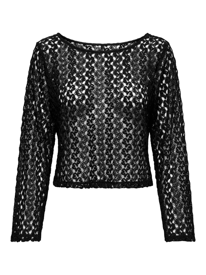 Only 15323314 Lion top l/m dames zwart