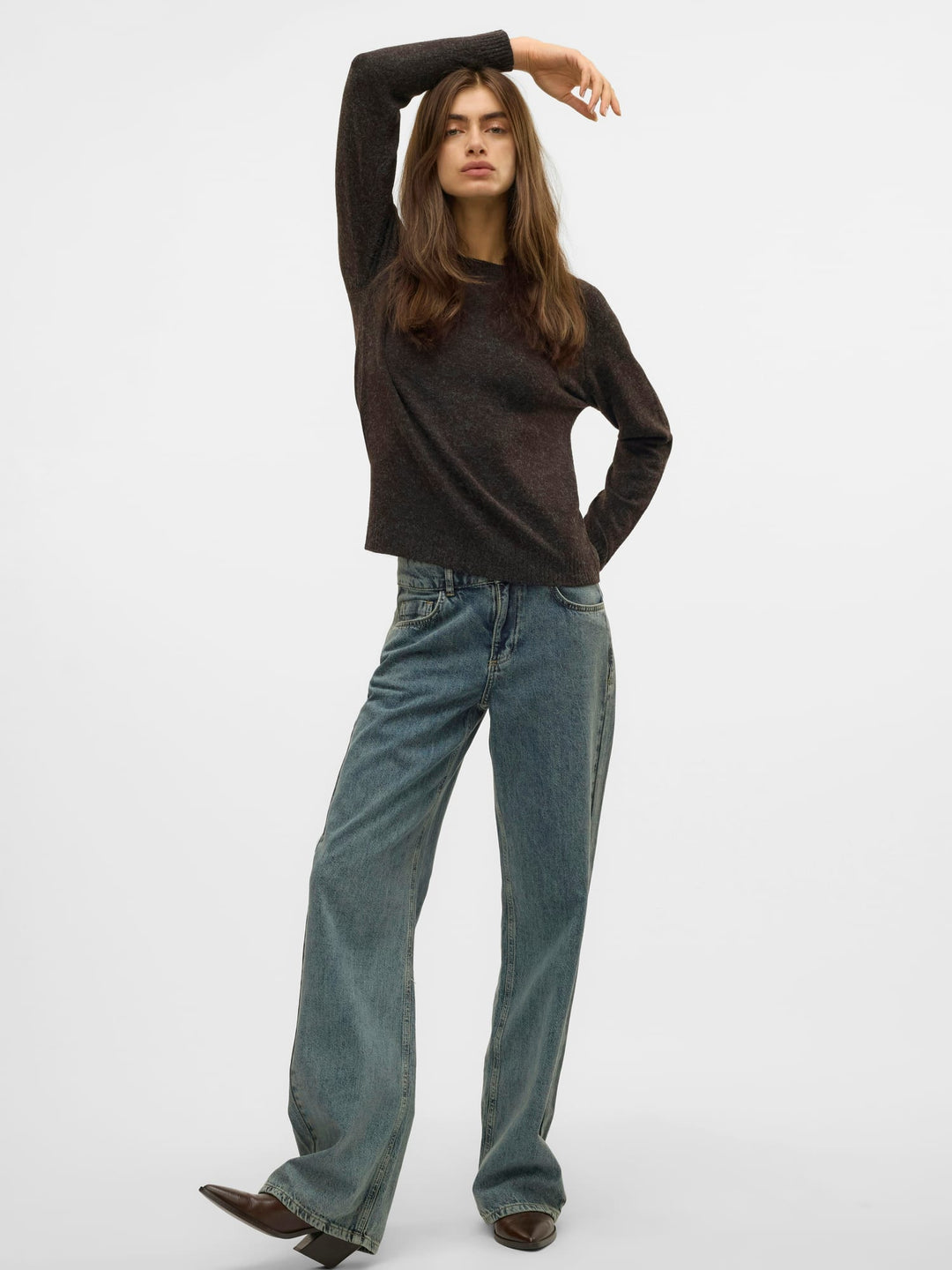 VERO MODA Doffy trui bruin melee – dames