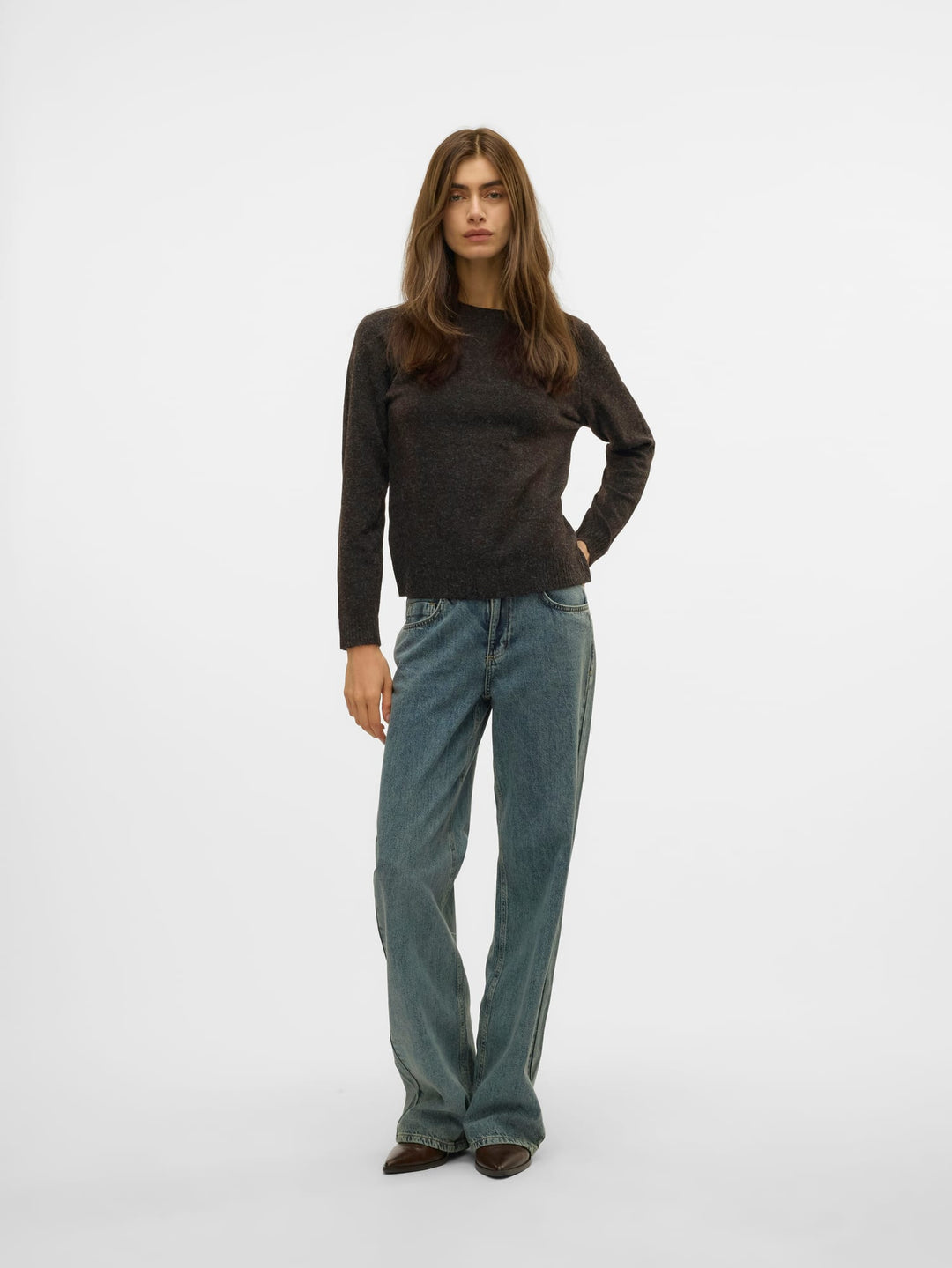 VERO MODA Doffy trui bruin melee – dames