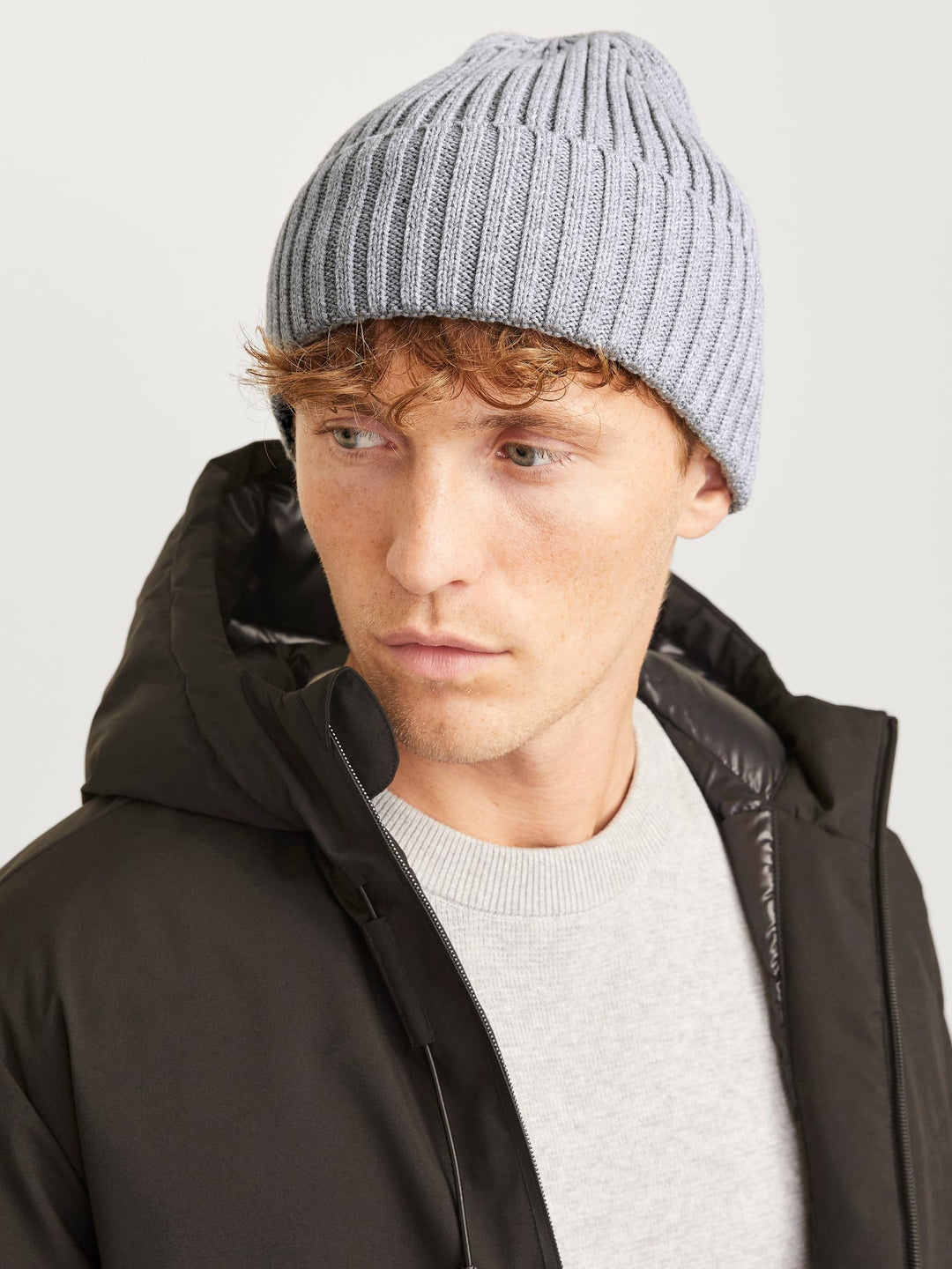 Jack & Jones JACPRIME COTTON BEANIE NOOS – heren muts - Grijs Melee