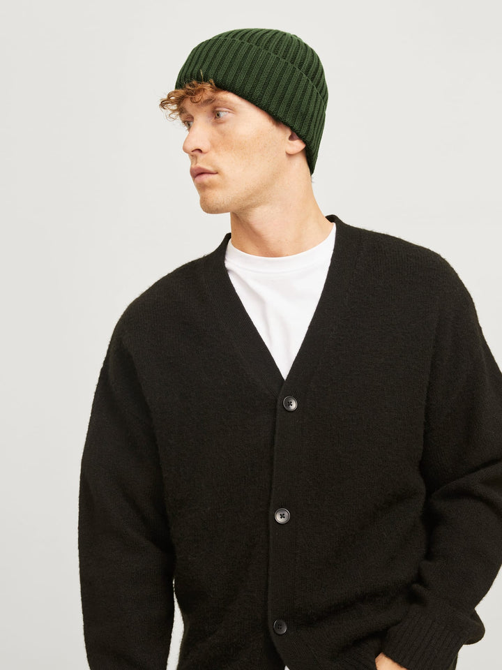 Jack & Jones JACPRIME COTTON BEANIE NOOS - donkergroen