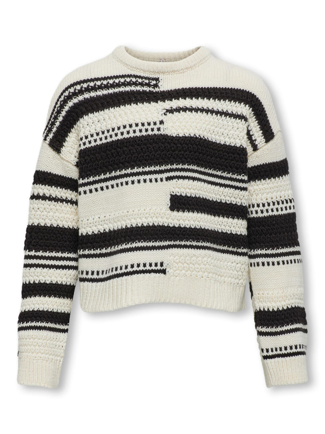 Kids Only KOGSUTHA L/S DETAIL KNT trui zwart dessin – meisjes
