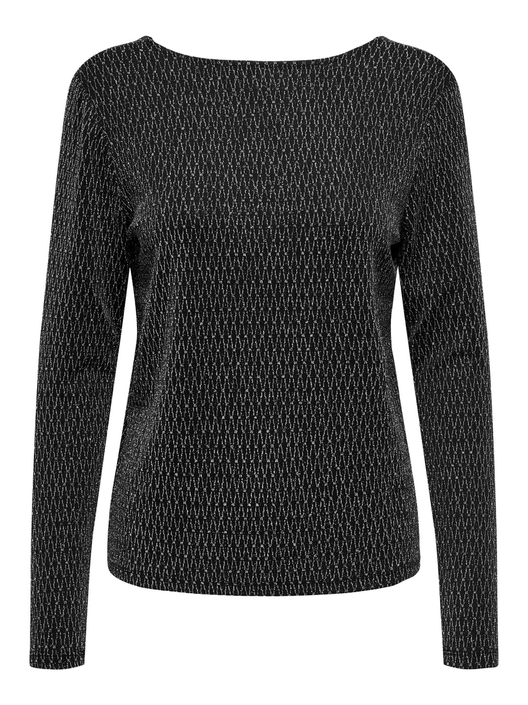 Only ONLCAROL L/S 2-WAY GLITTER MIX TOP – dames top - Zwart Dessin