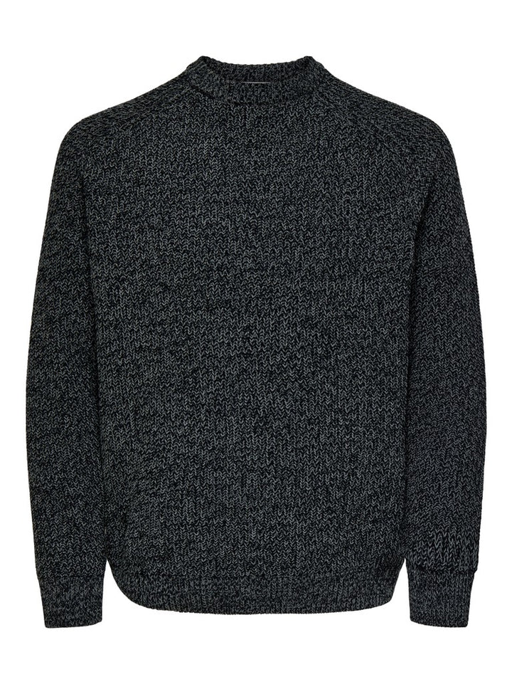 ONLY & SONS gebreide pullover zwart dessin – heren