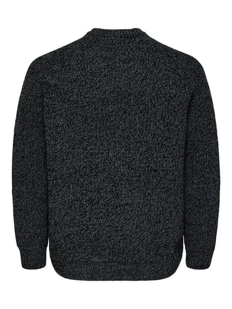ONLY & SONS gebreide pullover zwart dessin – heren