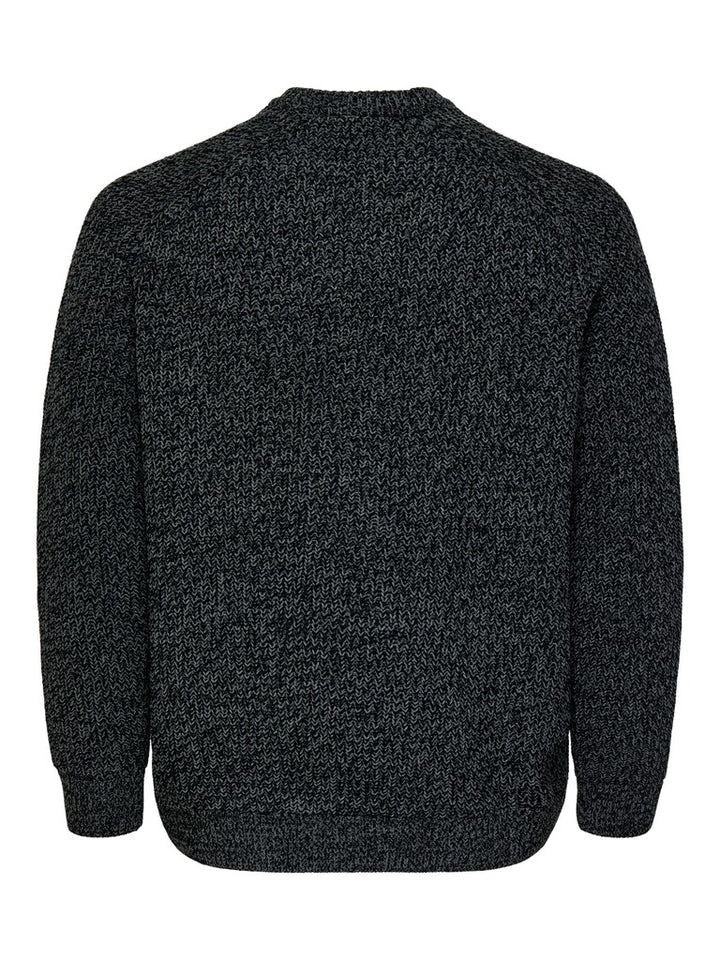 ONLY & SONS gebreide pullover zwart dessin – heren
