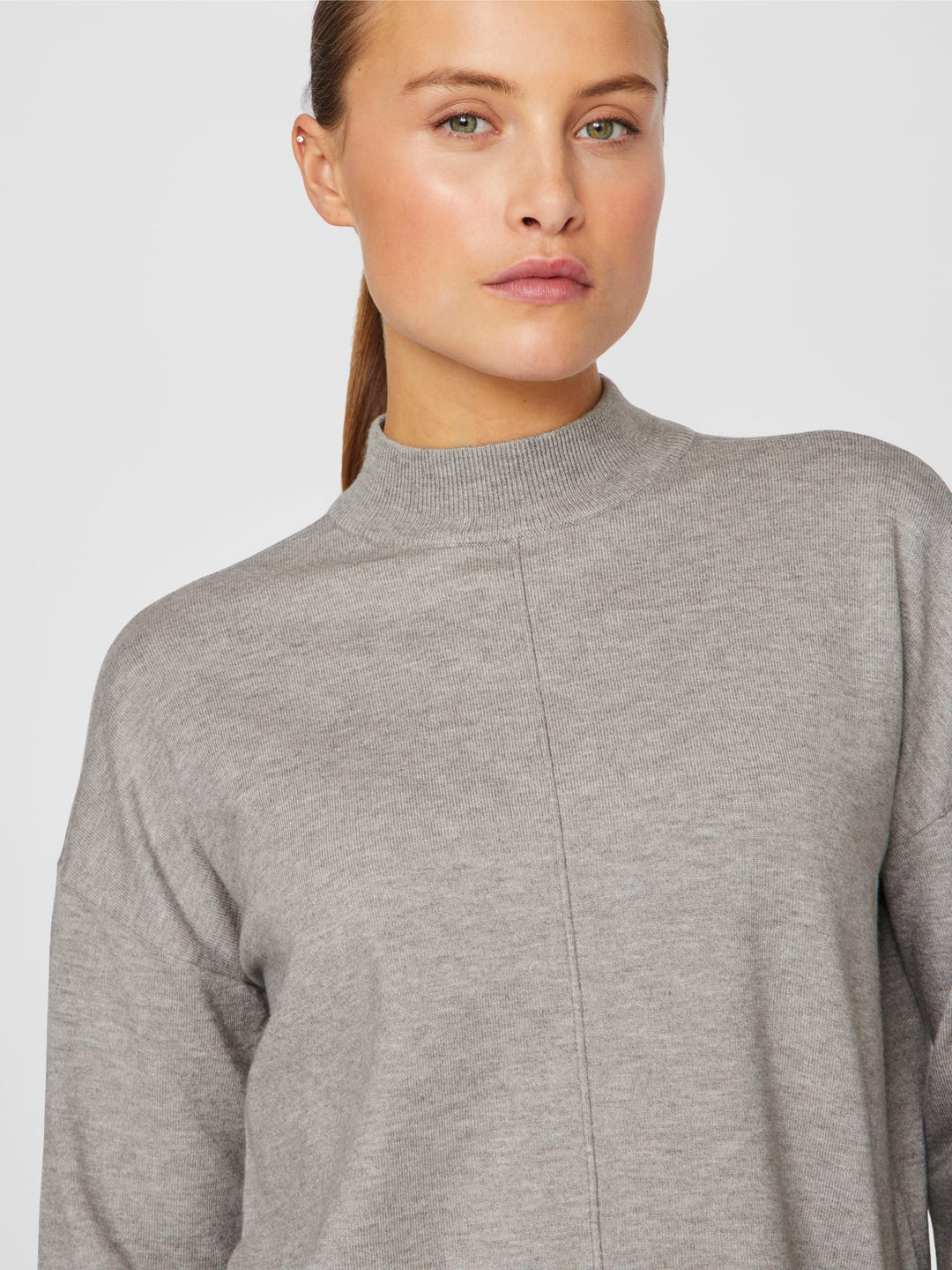 Vila VIAMANDA L/S KNIT TOP grijs melee – dames trui