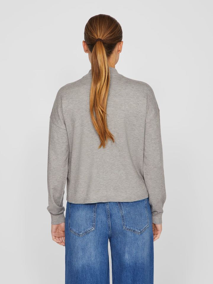 Vila VIAMANDA L/S KNIT TOP grijs melee – dames trui