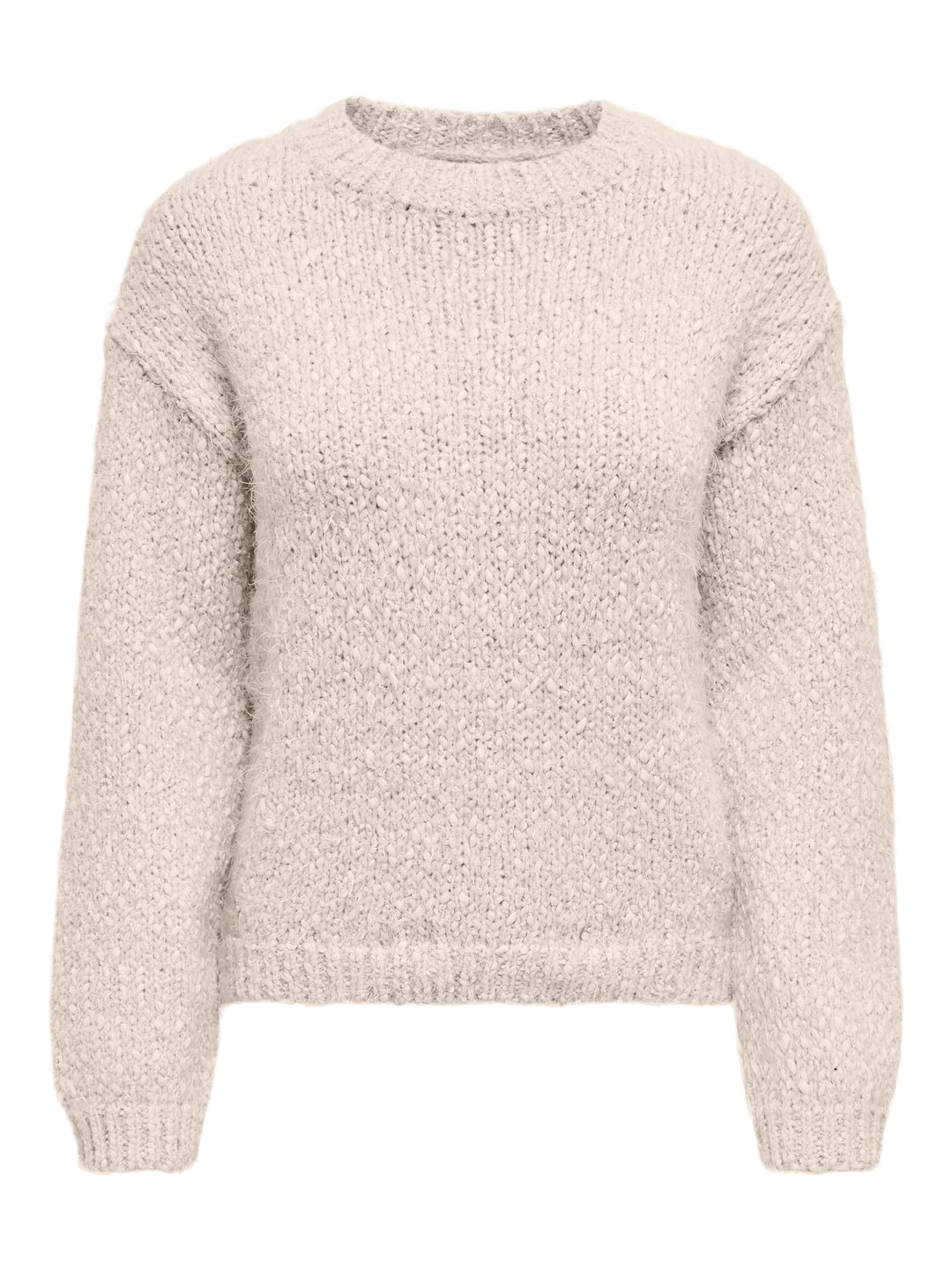 Only ONLBEA LS O-NECK CC KNT trui beige – dames