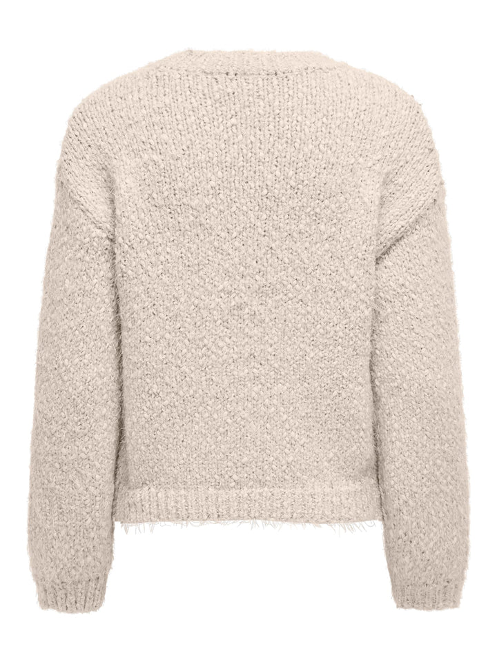 Only ONLBEA LS O-NECK CC KNT trui beige – dames