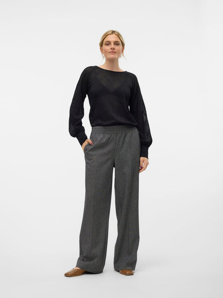 VERO MODA VMANNI MW WIDE PULL UP PANT antraciet – dames - L34
