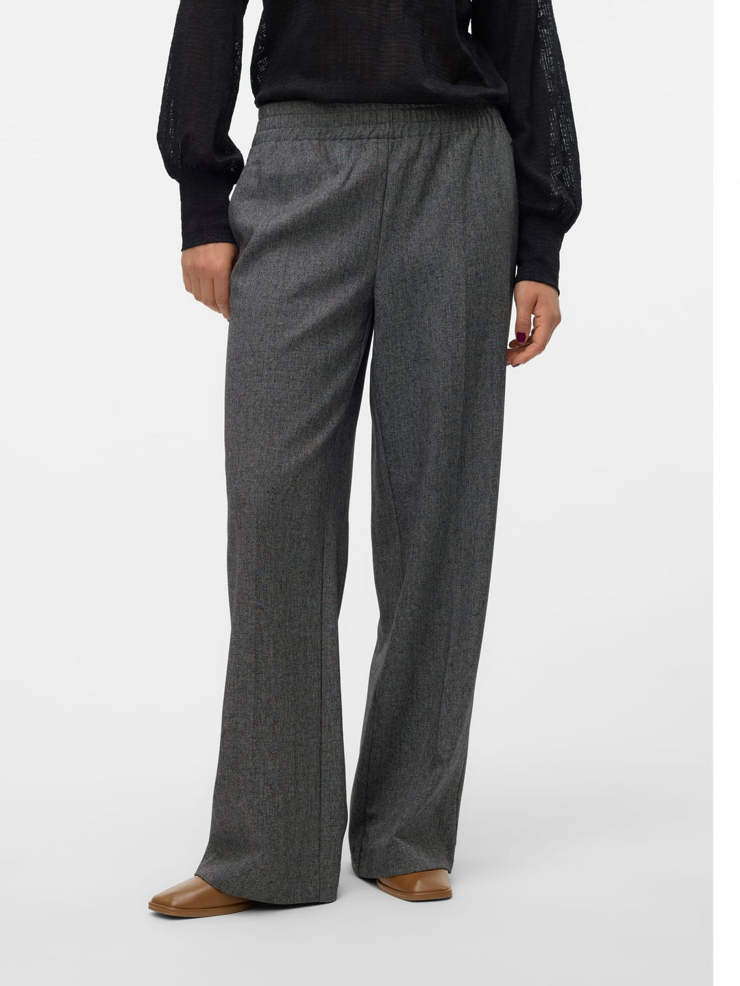 VERO MODA VMANNI MW WIDE PULL UP PANT antraciet – dames - L34