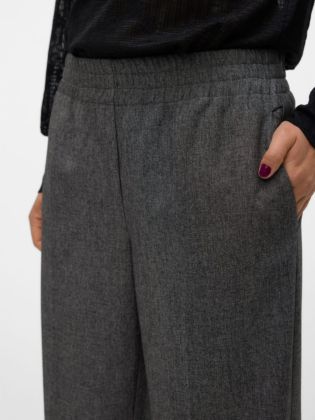 VERO MODA VMANNI MW WIDE PULL UP PANT antraciet – dames - L34