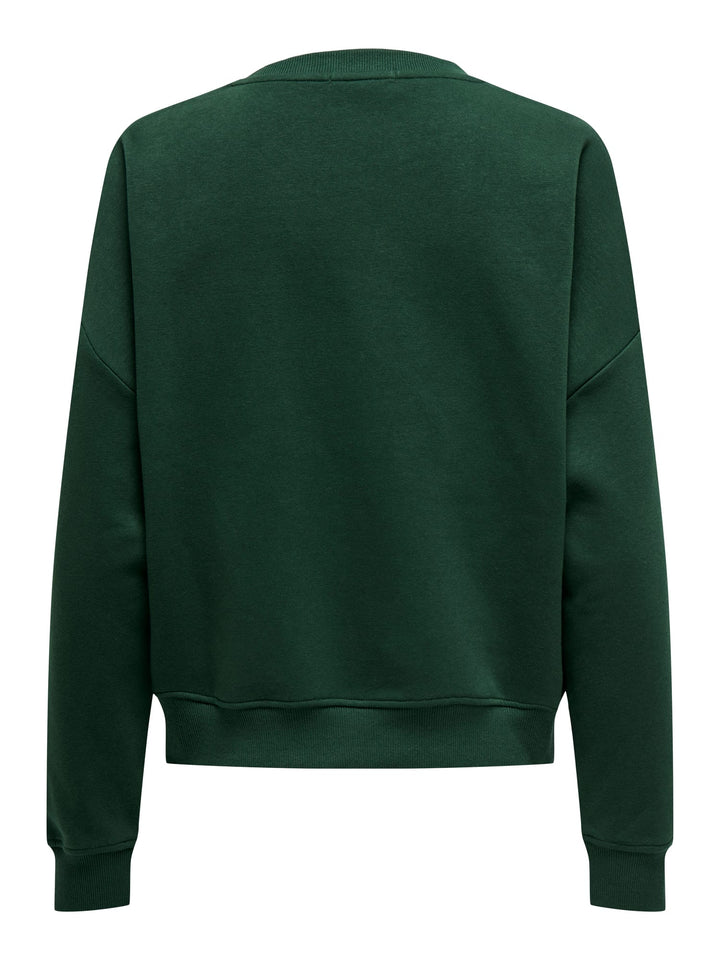 Only 15254183 Sweat life sweater dames donkergroen