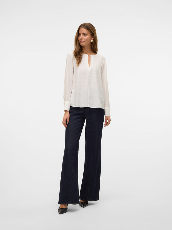 VERO MODA VMSONJA LS TOP WVN GA – dames blouse - Off-white