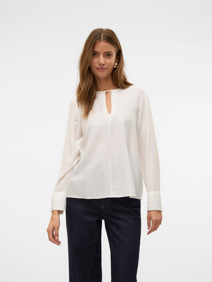 VERO MODA VMSONJA LS TOP WVN GA – dames blouse - Off-white