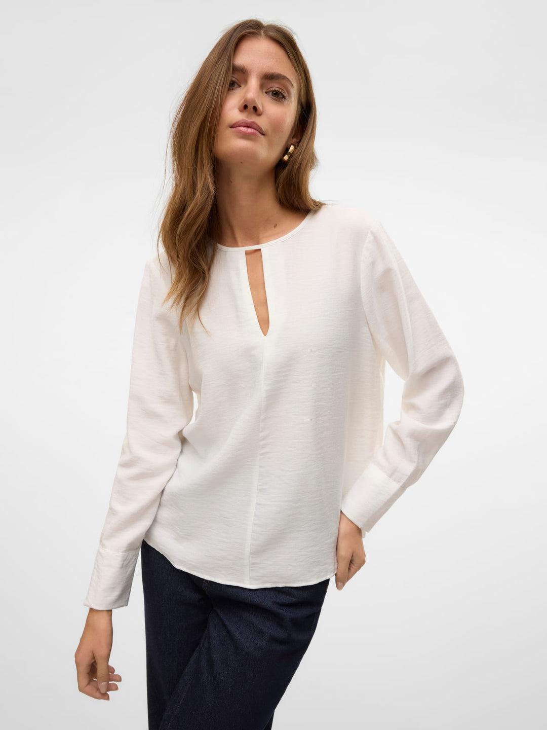 VERO MODA 10317479 Sonja top l/m dames off-white