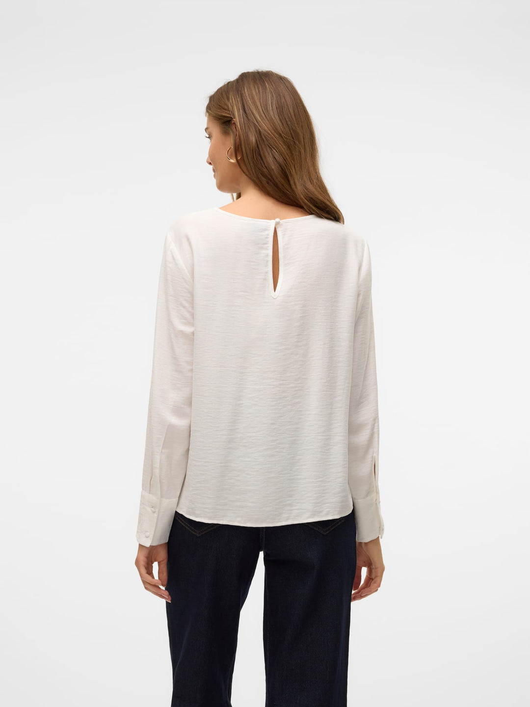 VERO MODA VMSONJA LS TOP WVN GA – dames blouse - Off-white