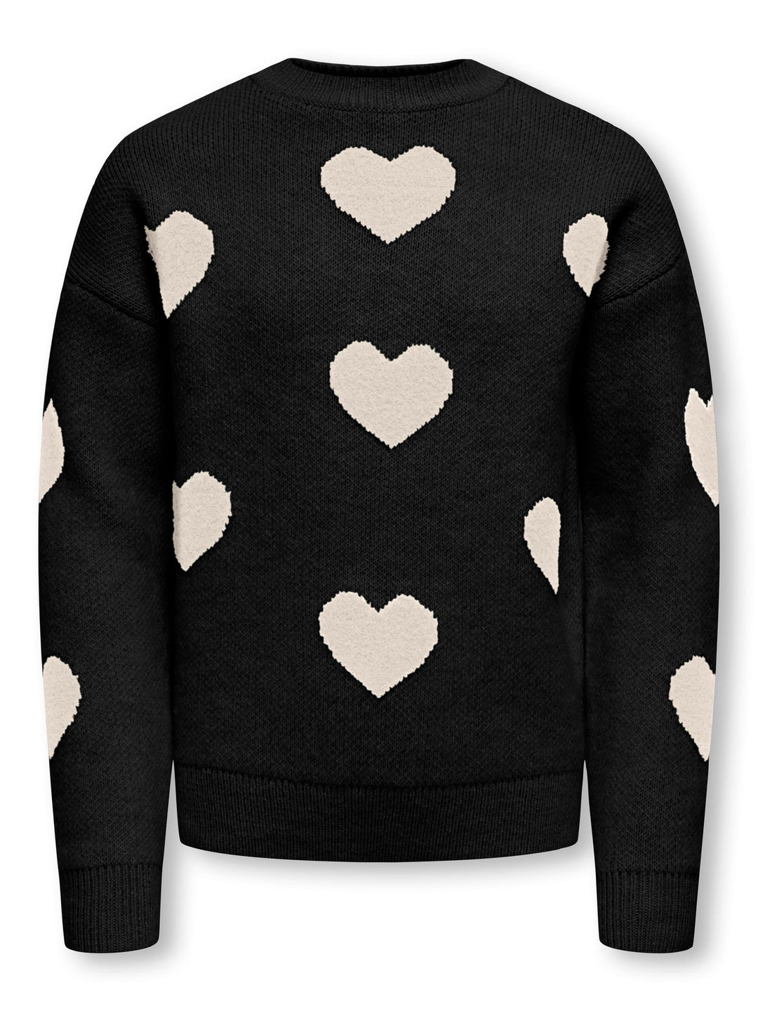 Kids Only KOGNAJA L/S FLOWER PULLOVER KNT – meisjes trui - Zwart Dessin