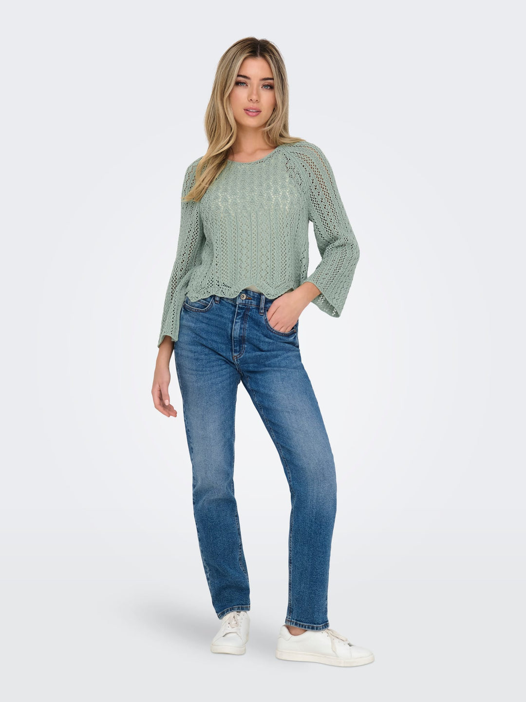 Only ONLNOLA LIFE 3/4 pullover esmerald – dames