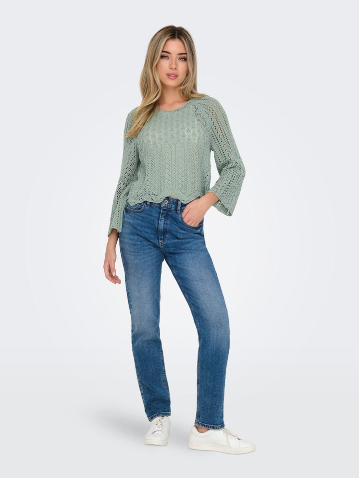 Only ONLNOLA LIFE 3/4 pullover esmerald – dames