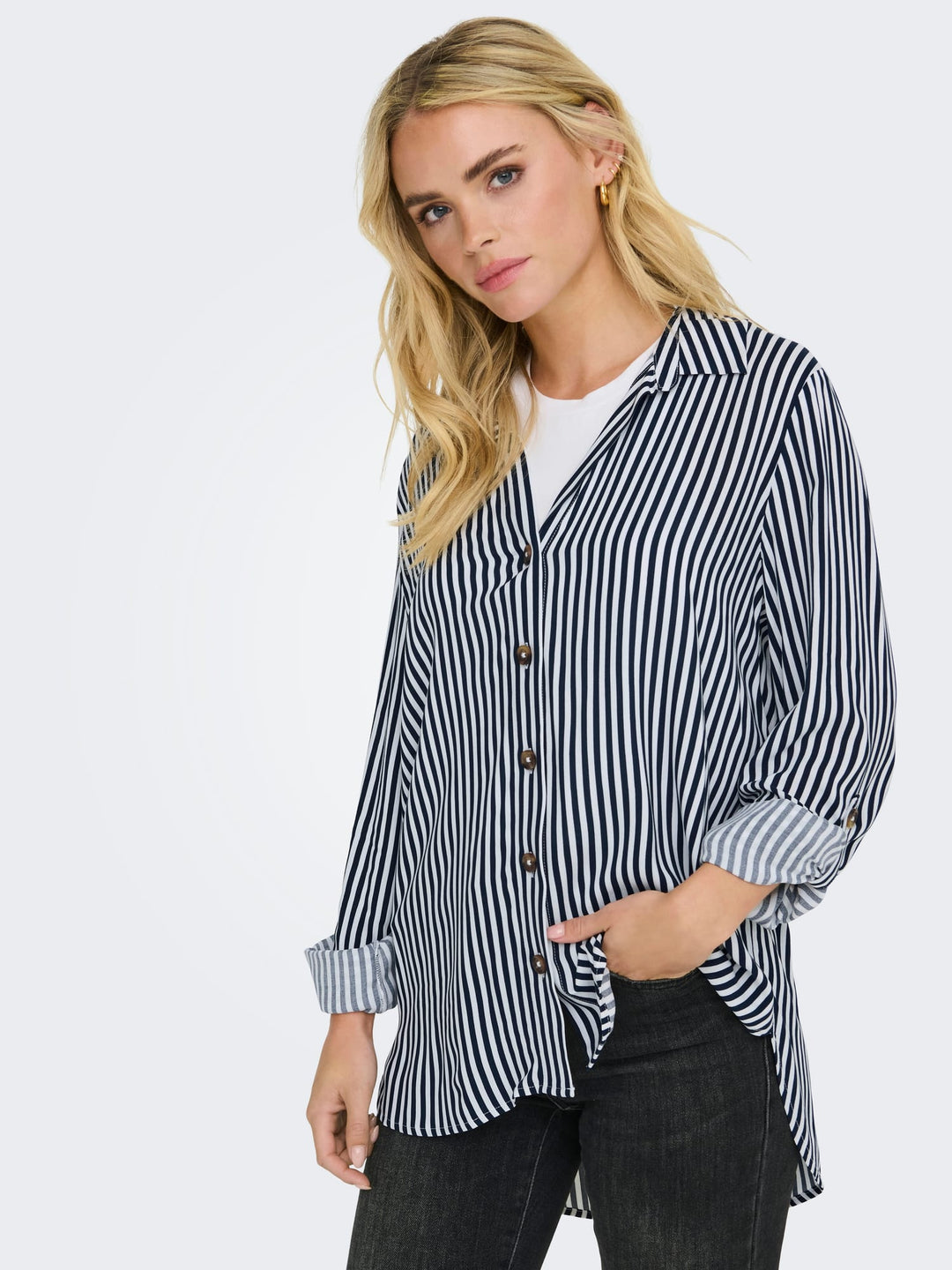 Jacqueline de Yong 15329311 Laurel blouse l/m blauw dessin