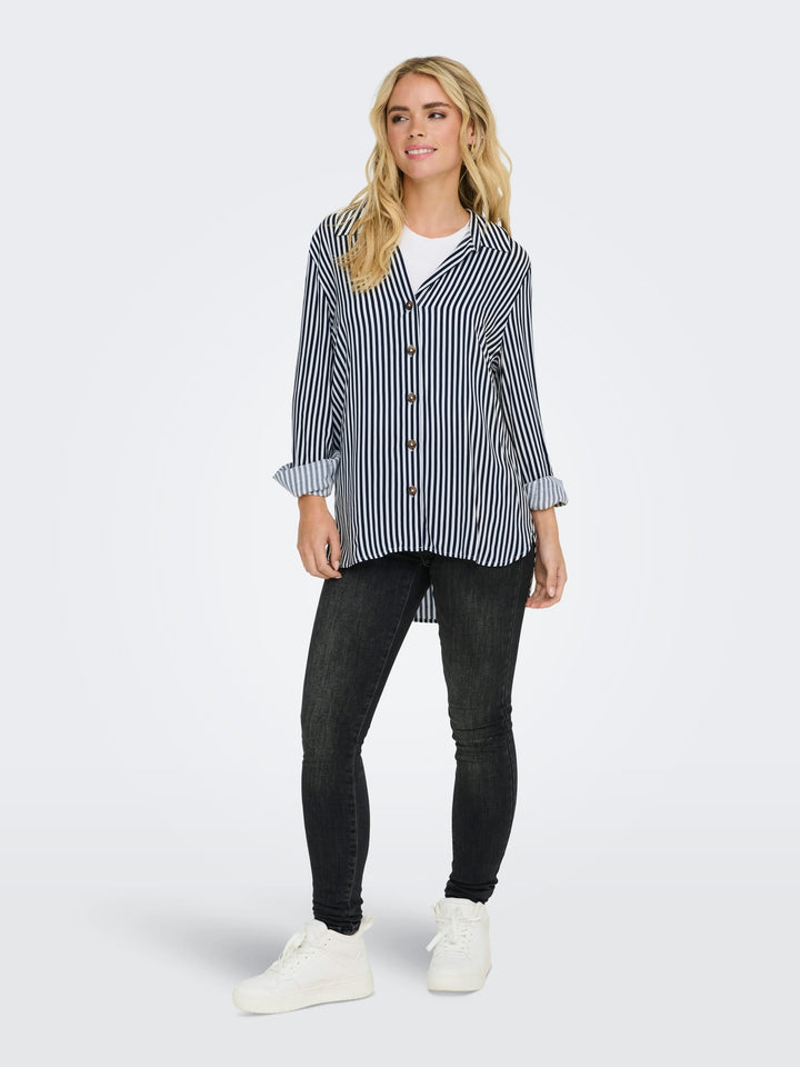 Jacqueline de Yong Laurel blouse blauw dessin – dames