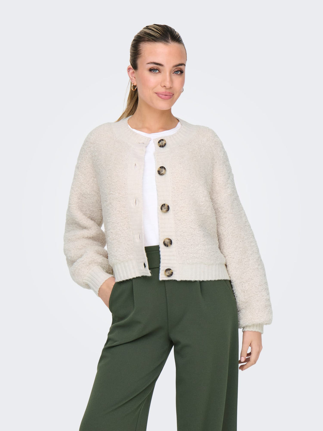 jacqueline de yong 15337012 Eira vest gebreid beige