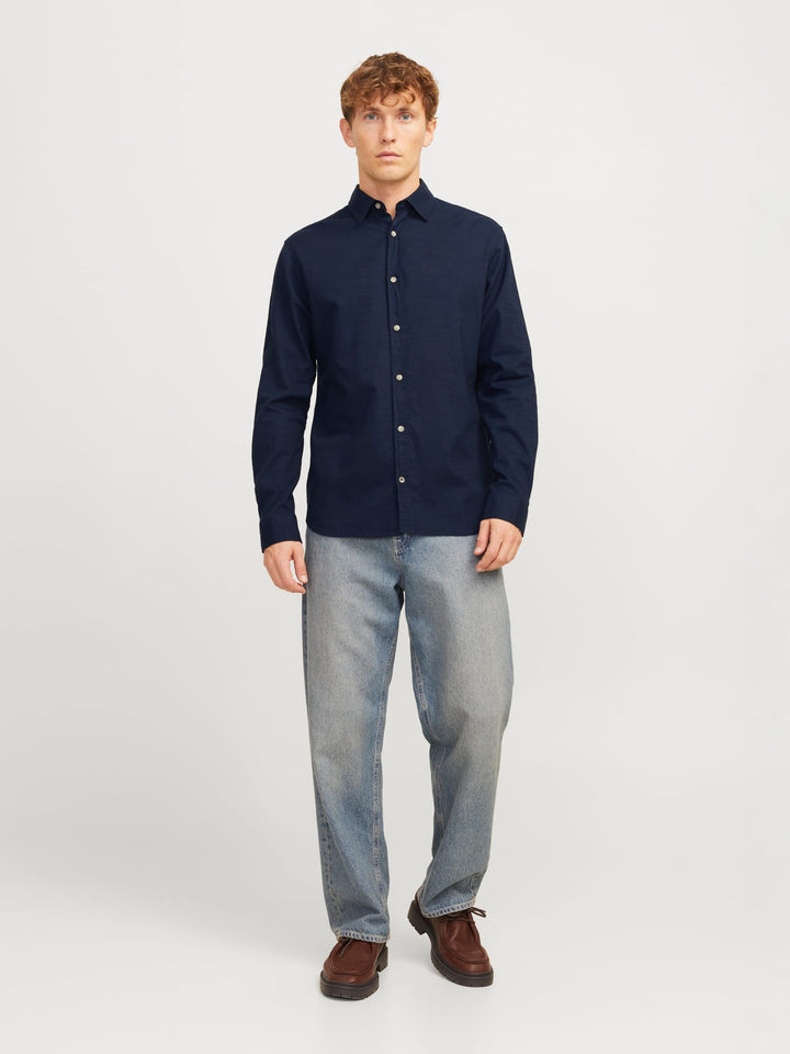 Jack & Jones 12270085 pierre overhemd navy – heren