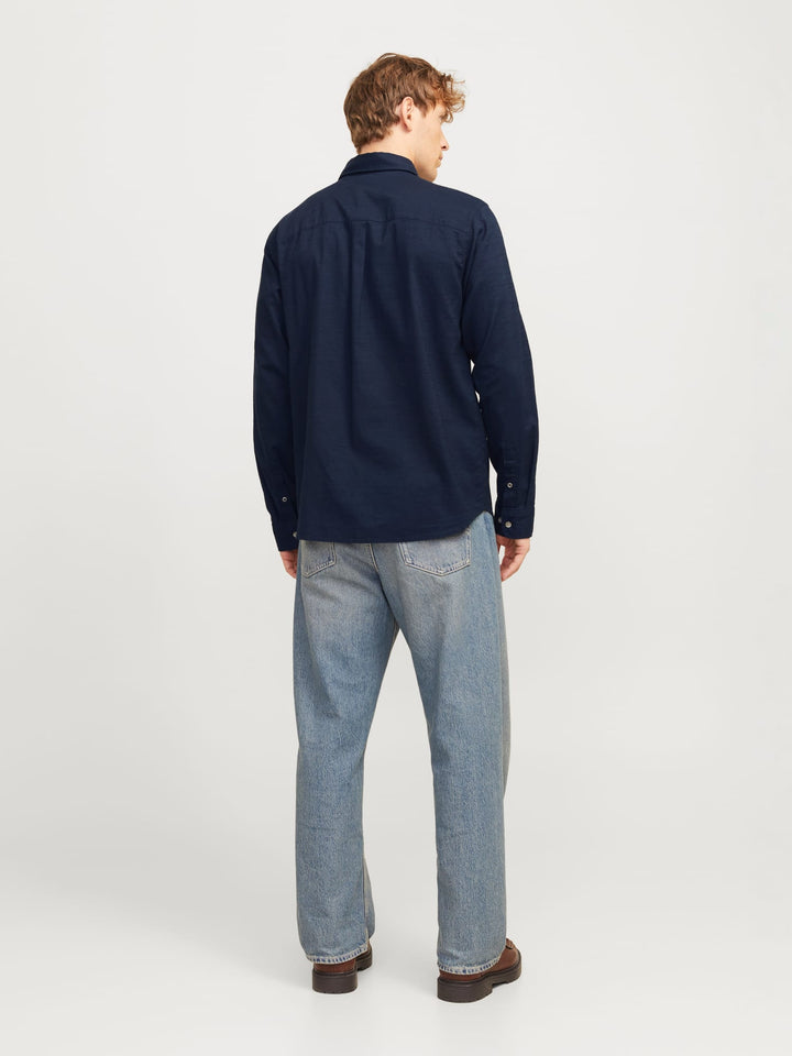 Jack & Jones 12270085 pierre overhemd navy – heren