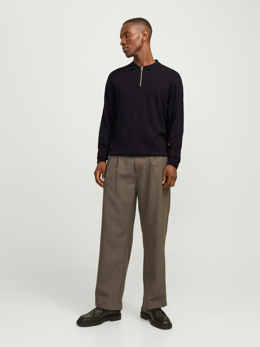 Jack & Jones trui zwart – JJEEMIL KNIT POLO