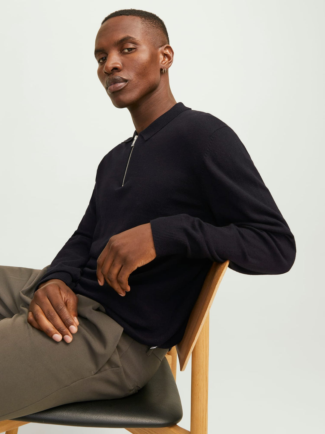 Jack & Jones trui zwart – JJEEMIL KNIT POLO