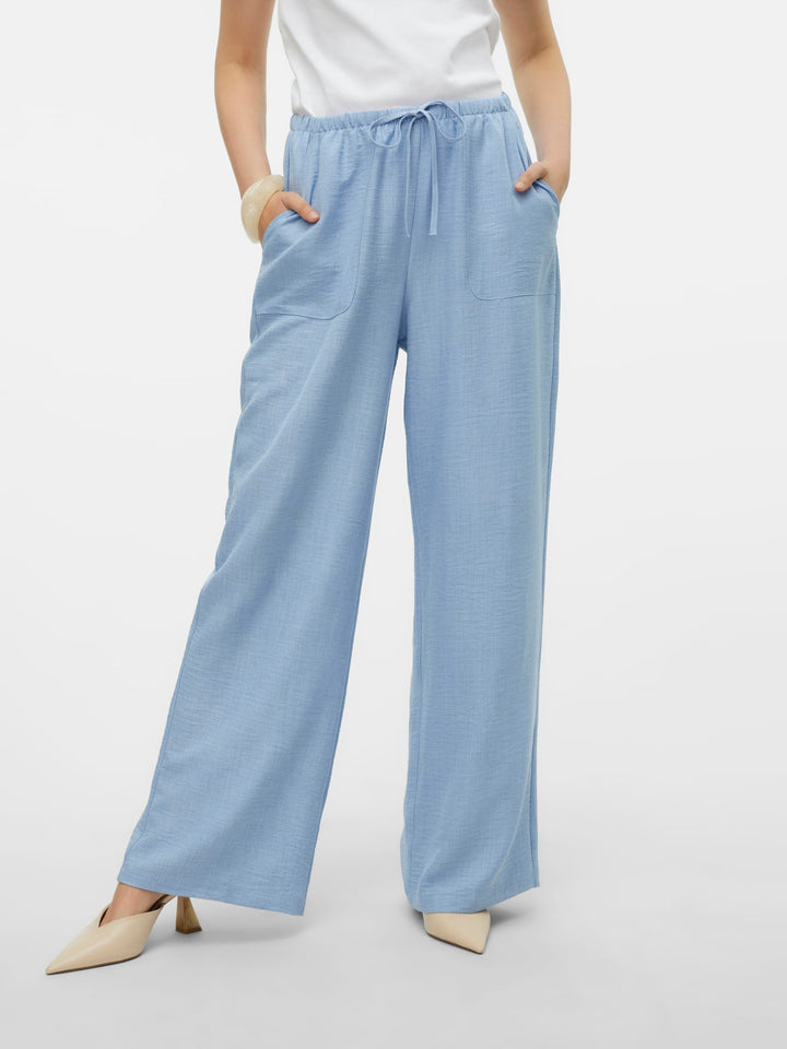 VERO MODA VMMELANEY HW LOOSE PANT lichtblauw – dames