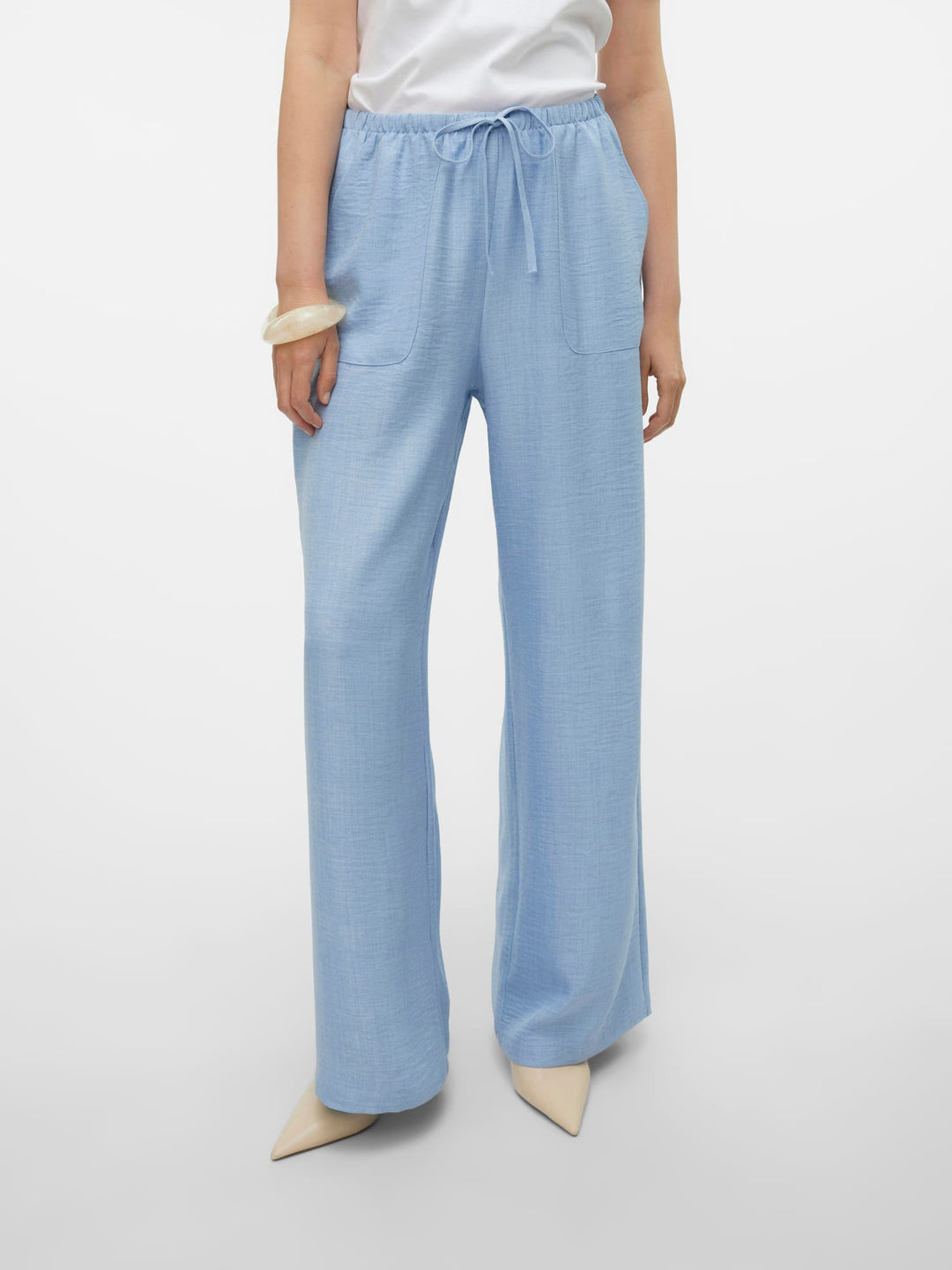 VERO MODA VMMELANEY HW LOOSE PANT lichtblauw – dames
