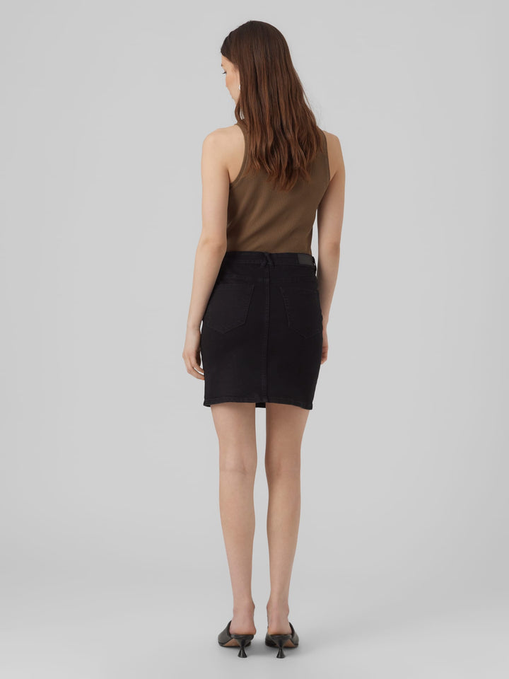 VERO MODA 10279491 Luna – denim rok kort dames - Black Denim