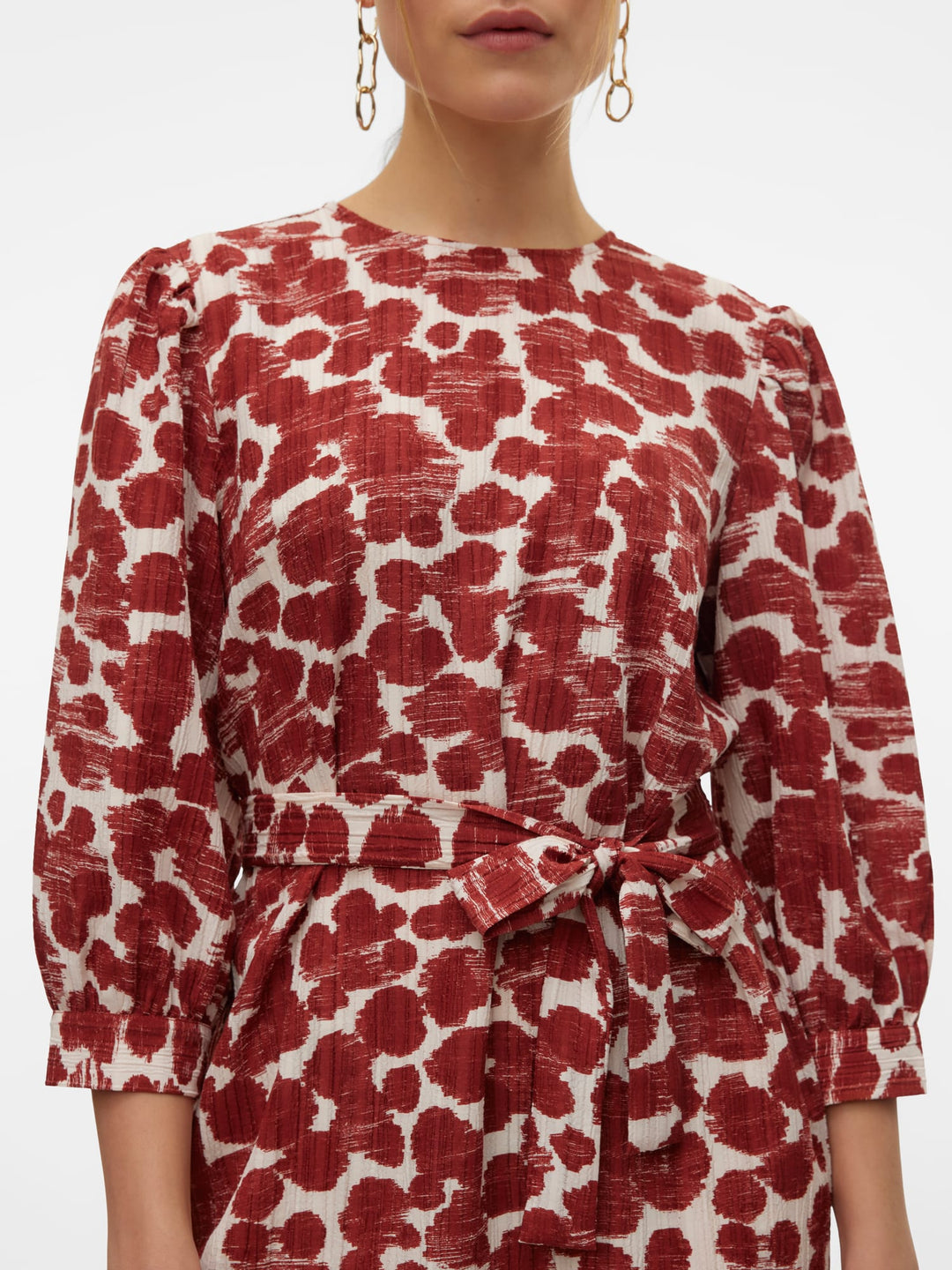 VERO MODA 10311130 Pila jurk kort dames – rood dessin