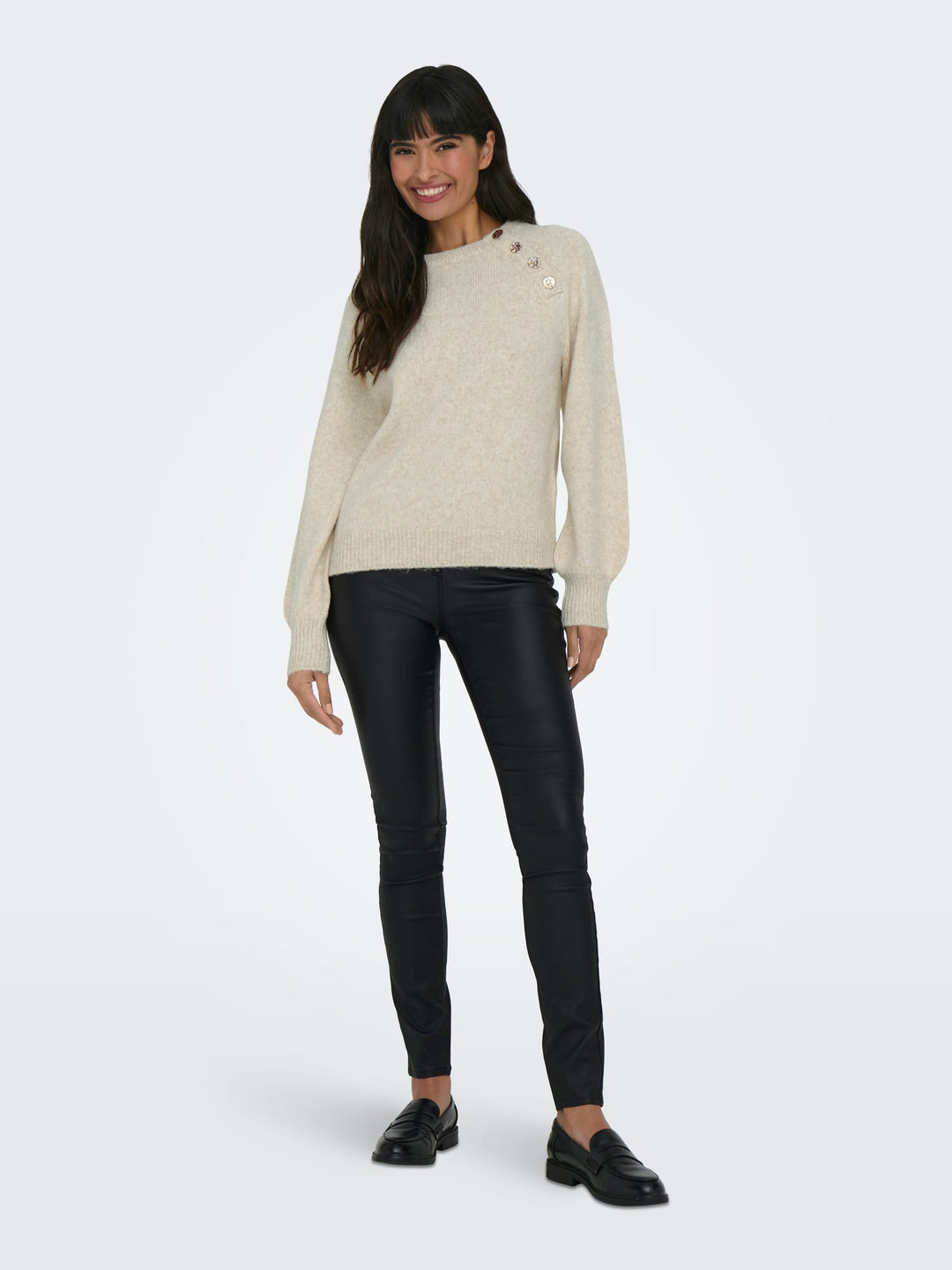 Only 15302253 Emma trui dames beige