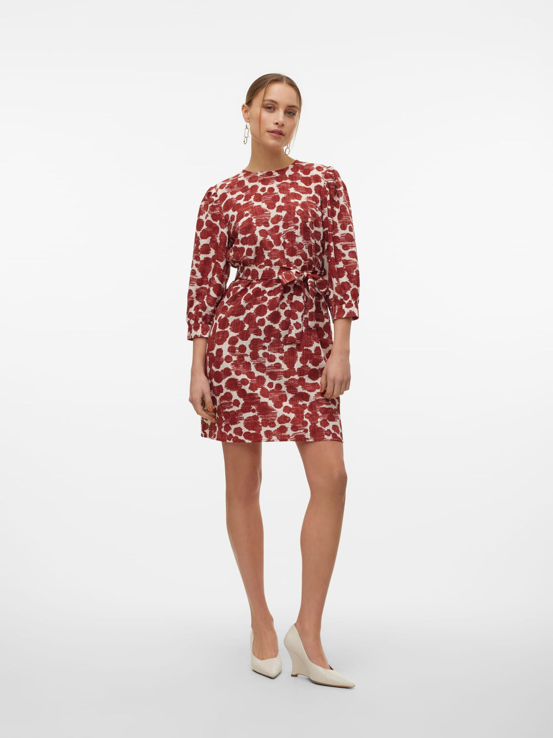 VERO MODA 10311130 Pila jurk kort dames rood dessin
