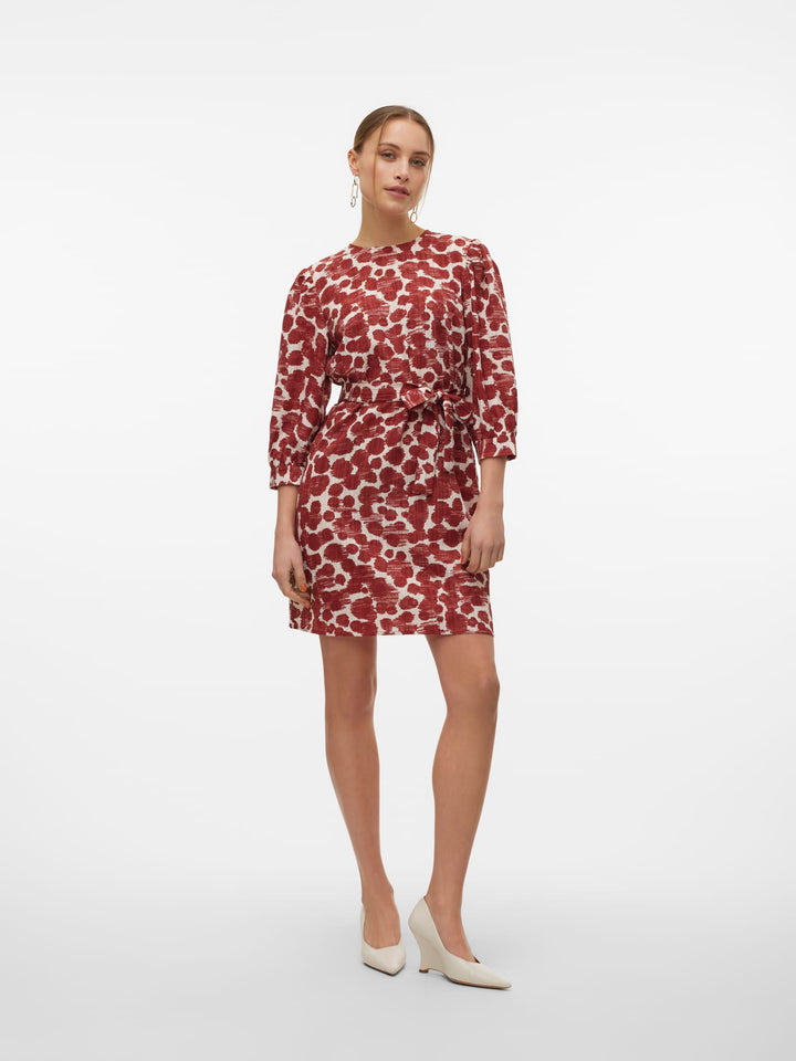 VERO MODA 10311130 Pila jurk kort dames rood dessin
