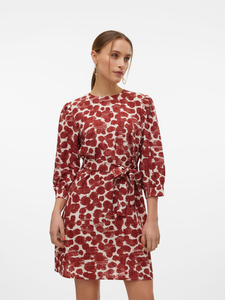 VERO MODA 10311130 Pila jurk kort dames rood dessin
