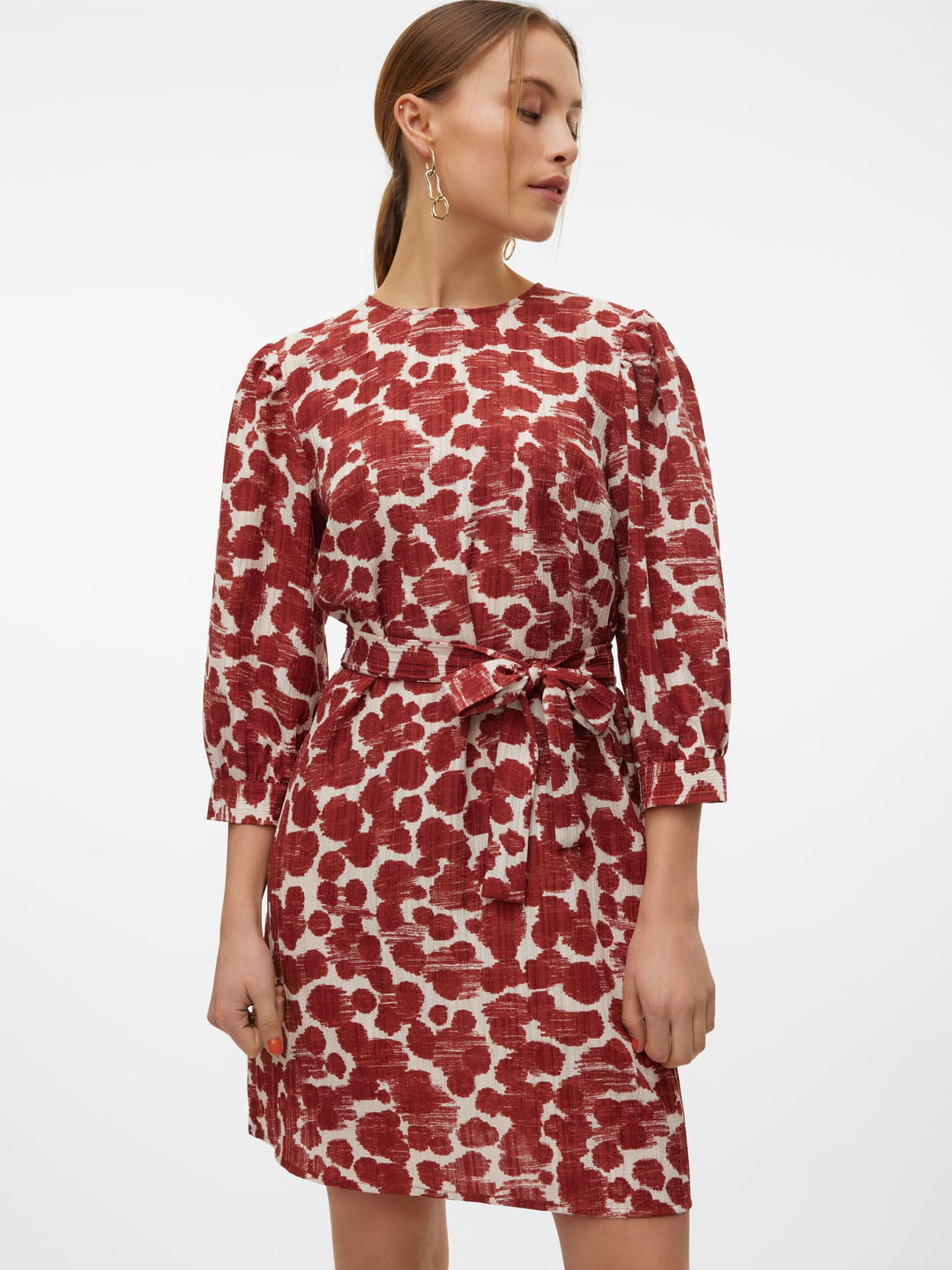 VERO MODA 10311130 Pila jurk kort dames rood dessin