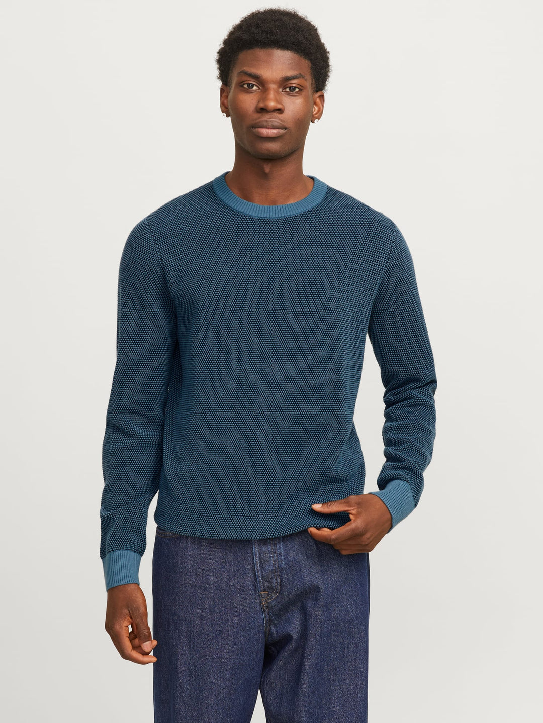 Jack & Jones JJEGLOBE KNIT CREW NECK – heren trui - Aqua