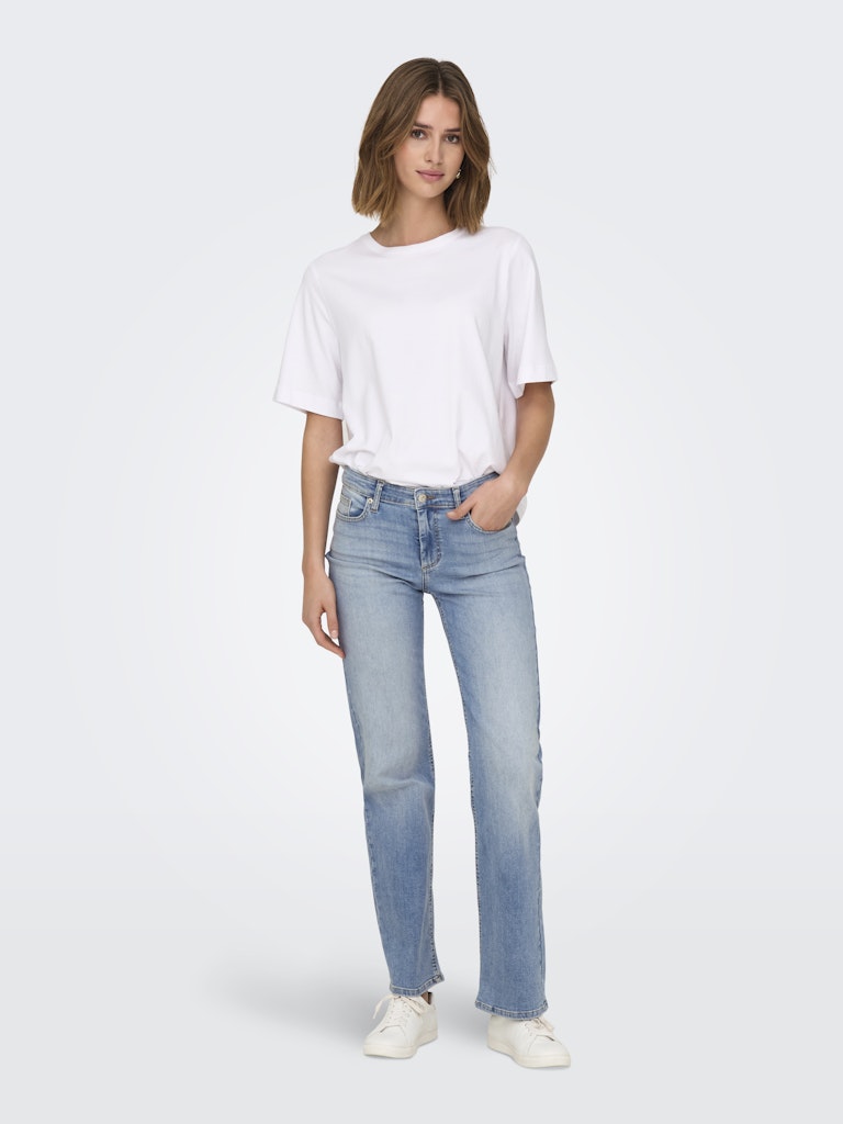 Only 15337794 Blush jeans regular-straight fit blauw denim – dames - Blue Denim - L30