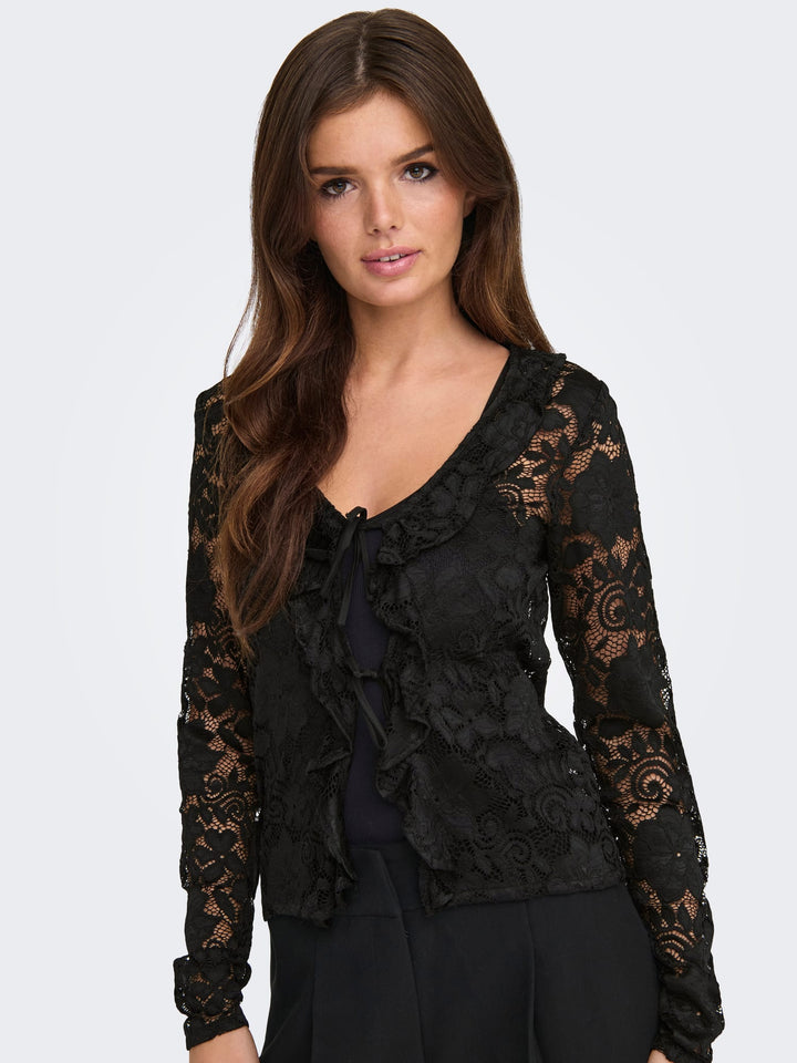 Jacqueline de Yong Noe vest gebreid zwart - dames