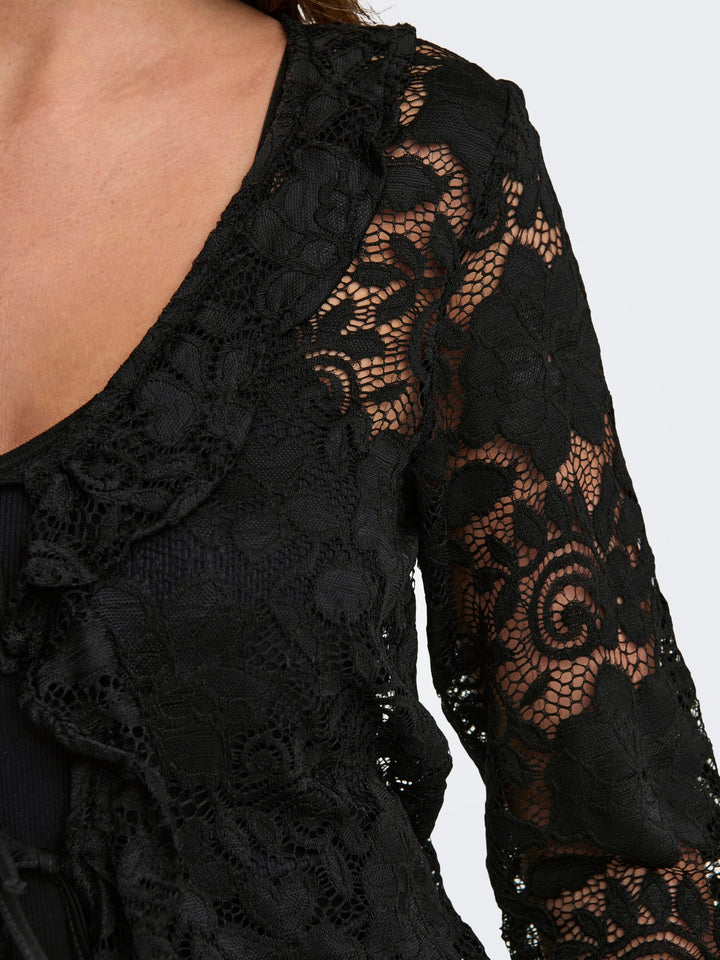 Jacqueline de Yong Noe vest gebreid zwart - dames